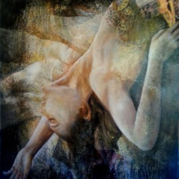 Peinture intitulée "femme-dans-la-foret…" par Pascal Dugourd, Œuvre d'art originale, Huile