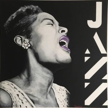 Painting titled "BILLIE HOLIDAY JAZZ…" by Pascal Feriault, Original Artwork, Acrylic