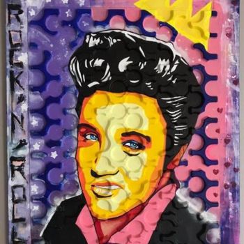 Peinture intitulée "ELVIS" par Pascal Feriault, Œuvre d'art originale, Acrylique Monté sur Châssis en bois