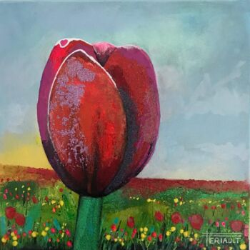 Painting titled "TULIPES 6" by Pascal Feriault, Original Artwork, Acrylic