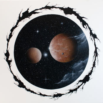 Peinture intitulée "Gliese 832-C" par Pascal Genevois, Œuvre d'art originale, Acrylique Monté sur Châssis en bois