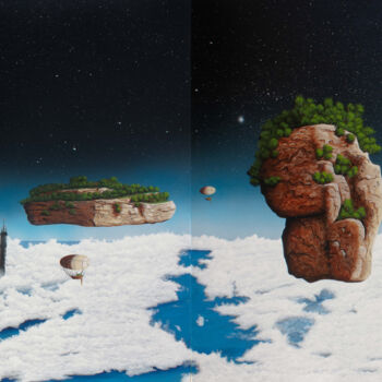 Peinture intitulée "Découverte des îles…" par Pascal Genevois, Œuvre d'art originale, Acrylique Monté sur Châssis en bois