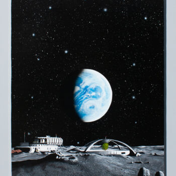 Pittura intitolato "Lune - Secteur 02" da Pascal Genevois, Opera d'arte originale, Acrilico Montato su Telaio per barella in…