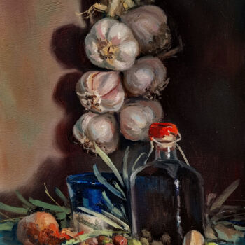 Pittura intitolato "#4048 - Garlic, Oli…" da Pascal Giroud, Opera d'arte originale, Olio