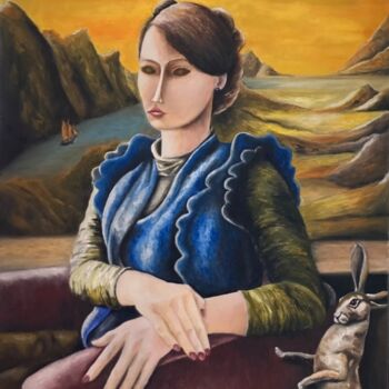 제목이 "La Donna e il nuovo…"인 미술작품 Pascal Herve로, 원작, 기름 나무 들것 프레임에 장착됨
