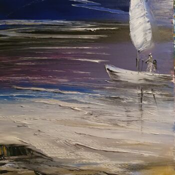 Malerei mit dem Titel "Evening reflect" von Pascal Jung, Original-Kunstwerk, Öl