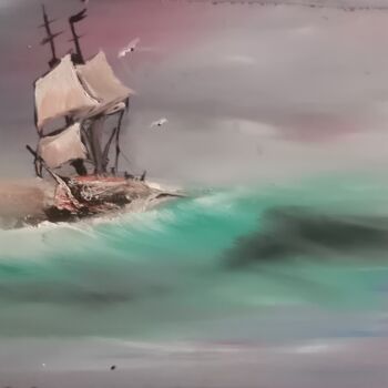 Pittura intitolato "Seascape in emotion" da Pascal Jung, Opera d'arte originale, Olio