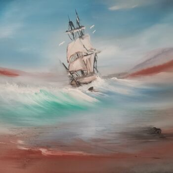 Peinture intitulée "Poseidon émotion 3" par Pascal Jung, Œuvre d'art originale, Huile