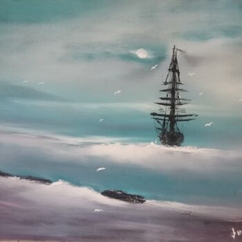 Malerei mit dem Titel "Poseidon émotion 4" von Pascal Jung, Original-Kunstwerk, Öl