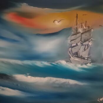 Malerei mit dem Titel "Poseidon #17" von Pascal Jung, Original-Kunstwerk, Öl