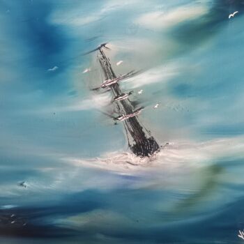 Painting titled "Poseidon #20" by Pascal Jung, Original Artwork, Oil