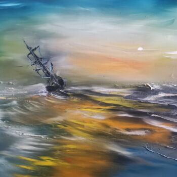 Painting titled "Poseidon #21" by Pascal Jung, Original Artwork, Oil