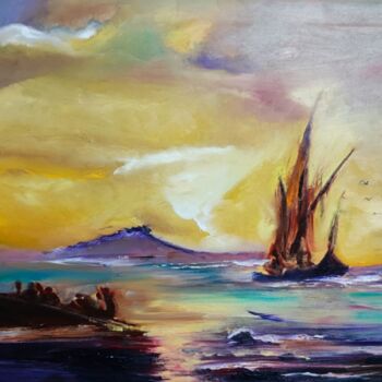 Painting titled "Conquest of Paradise" by Pascal Jung, Original Artwork, Oil