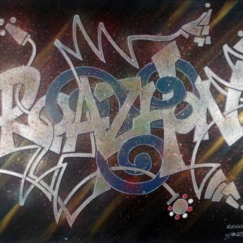 Painting titled "Graffiti-Art - ROAZ…" by Pascal Kowalewski (PK29), Original Artwork, Acrylic Mounted on Wood Stretcher frame