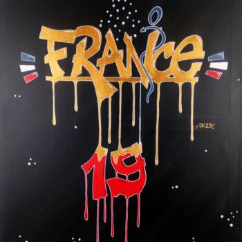 Painting titled "Graffiti-Art "Franc…" by Pascal Kowalewski (PK29), Original Artwork, Acrylic Mounted on Wood Stretcher frame