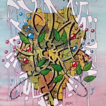 제목이 "Conditionné"인 미술작품 Pascal Kowalewski (PK29)로, 원작, 아크릴 나무 들것 프레임에 장착됨