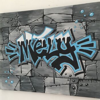 Painting titled "Tableau Graffiti av…" by Pascal Kowalewski (PK29), Original Artwork, Acrylic Mounted on Wood Stretcher frame