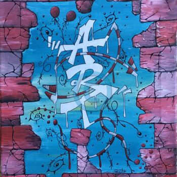 Painting titled "Graff - Le Futur Si…" by Pascal Kowalewski (PK29), Original Artwork, Acrylic Mounted on Wood Stretcher frame