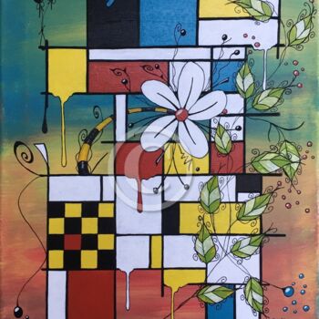 Painting titled "Garder son Equilibre" by Pascal Kowalewski (PK29), Original Artwork, Acrylic Mounted on Wood Stretcher frame