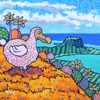 Peinture intitulée "Pink dodo and Le Mo…" par Pascal Lagesse, Œuvre d'art originale, Acrylique Monté sur Châssis en bois