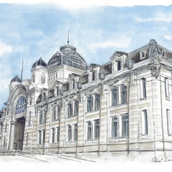 Peinture intitulée "Palais Lumiere Evian" par Pascal Lenoble, Œuvre d'art originale
