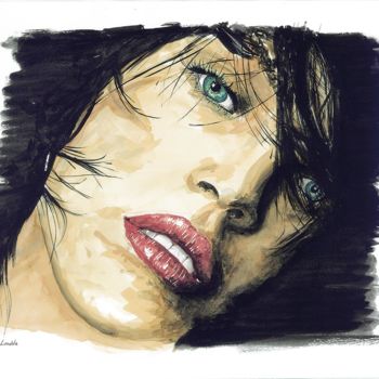 绘画 标题为“visage pensif” 由Pascal Lenoble, 原创艺术品