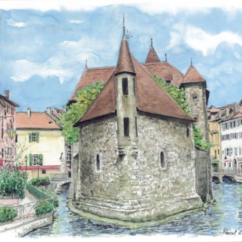 Painting titled "prison-annecy.jpg" by Pascal Lenoble, Original Artwork