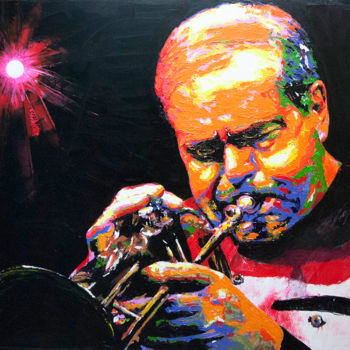 Painting titled "Kenny Wheeler" by Pascal Lenoble, Original Artwork, Acrylic