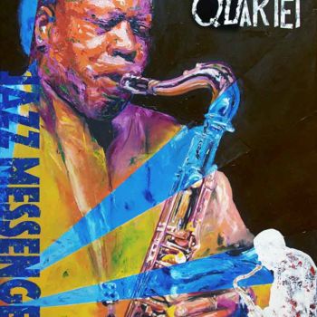 Painting titled "Wayne Shorter" by Pascal Lenoble, Original Artwork, Oil