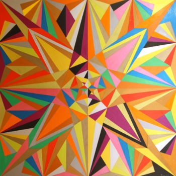 Peinture intitulée "seize couleurs pour…" par Pascal, Œuvre d'art originale, Acrylique