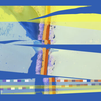 Arts numériques intitulée "Lac salé, avec rect…" par Pascal Maupas, Œuvre d'art originale, Peinture numérique
