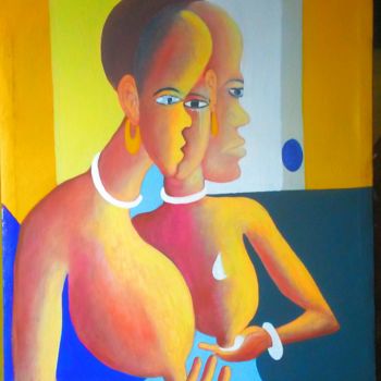 Painting titled "Mamelles nourricièr…" by Pascal Nkana, Original Artwork