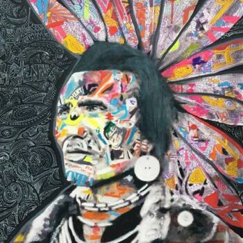 Schilderij getiteld "Apache" door Pascal Petit, Origineel Kunstwerk, Acryl