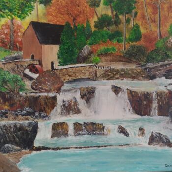 Painting titled "CASCADES" by Pascal Ricochon, Original Artwork, Acrylic