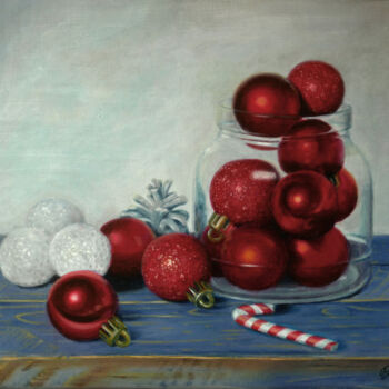 Peinture intitulée "Noël" par Pascal Roskam, Œuvre d'art originale, Huile