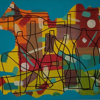 Pintura titulada "Les flacons" por Pascal Russi (PRussi), Obra de arte original, Acrílico Montado en Bastidor de camilla de…