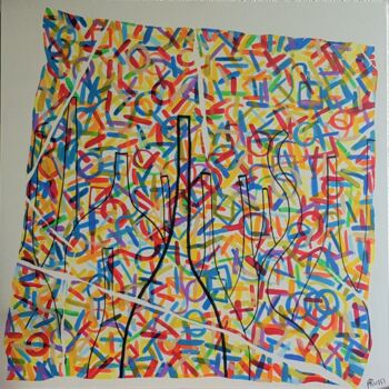 Painting titled "4-Addiction- Déchir…" by Pascal Russi (PRussi), Original Artwork, Acrylic