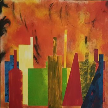 Painting titled "2- Confinement- Les…" by Pascal Russi (PRussi), Original Artwork, Acrylic