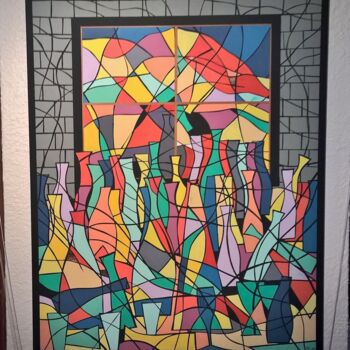 Painting titled "15 La valse colorée…" by Pascal Russi (PRussi), Original Artwork, Acrylic