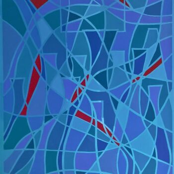 Painting titled "36.Les carafes bleu…" by Pascal Russi (PRussi), Original Artwork, Acrylic