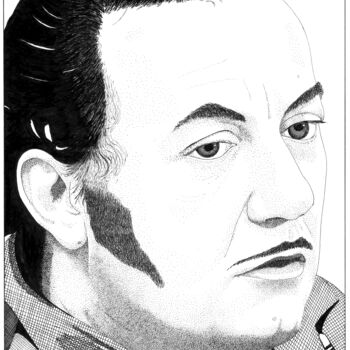 Drawing titled "Michel Colucci" by Pascal Tavarner, Original Artwork, Ink