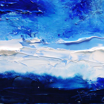 Malerei mit dem Titel "Instant bleu" von Pascal Thomas, Original-Kunstwerk, Acryl