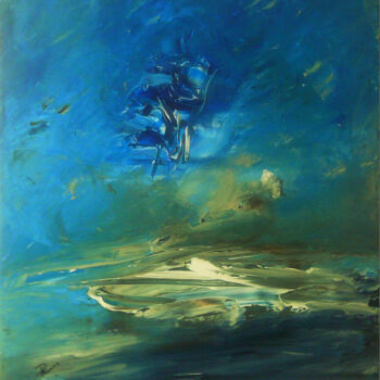 Malerei mit dem Titel "Au lointain" von Pascal Thomas, Original-Kunstwerk, Acryl