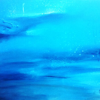 Malerei mit dem Titel "Bleu comme tes yeux…" von Pascal Thomas, Original-Kunstwerk, Acryl