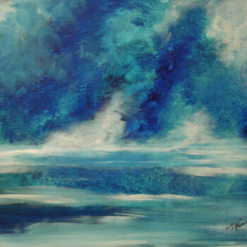 Painting titled "ice-blue" by Pascal Thomas, Original Artwork, Acrylic