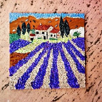 Sculpture titled "Mas provencal dans…" by Nadine Danis, Original Artwork, Mosaic