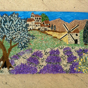 Sculpture titled "La Provence dans to…" by Nadine Danis, Original Artwork, Mosaic