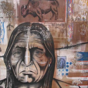 Schilderij getiteld "white buffalo" door Pascal A Pelletier, Origineel Kunstwerk