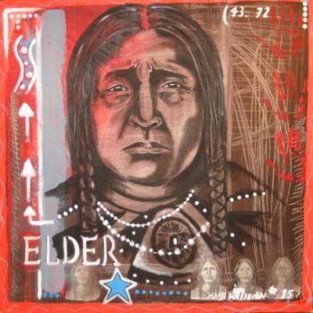 Painting titled "elder" by Pascal A Pelletier, Original Artwork