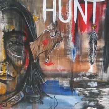 Ζωγραφική με τίτλο "hunt" από Pascal A Pelletier, Αυθεντικά έργα τέχνης